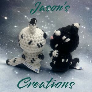 Jason’s Creations l Amigurumi 3-D l Hand-crochet l Kissing Snow Leopards Set
